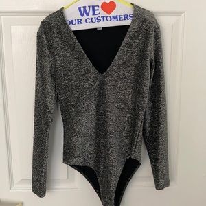 Leith black metallic body suit.